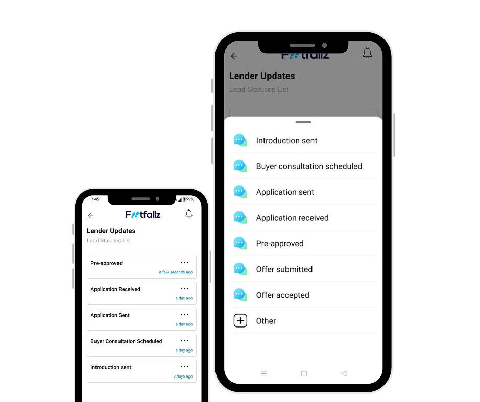 mortgage application status sharing