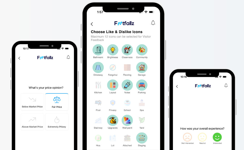 Leverage modern feedback tools from Footfallz to collect crucial buyer opinions on key aspects like property condition and neighborhood amenities. Refine your strategies to meet buyer expectations and increase sales success.